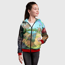 Толстовка на молнии детская Terraria, цвет: 3D-красный — фото 2