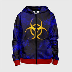 Толстовка на молнии детская BIOHAZARD, цвет: 3D-красный