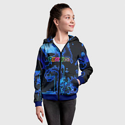 Толстовка на молнии детская Terraria, цвет: 3D-синий — фото 2