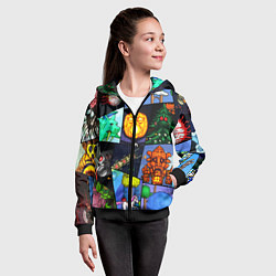 Толстовка на молнии детская Terraria allpic, цвет: 3D-черный — фото 2