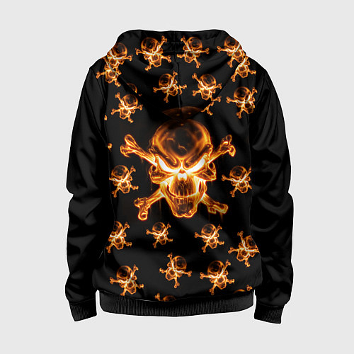 Детская толстовка на молнии Черепа / 3D-Черный – фото 2