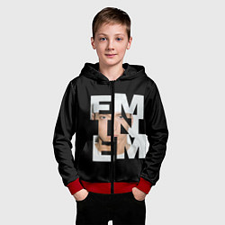 Толстовка на молнии детская Eminem, цвет: 3D-красный — фото 2