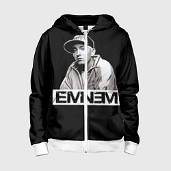 Толстовка на молнии детская Eminem, цвет: 3D-белый