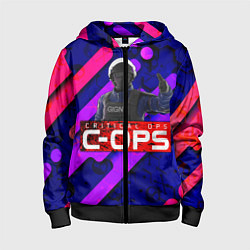 Толстовка на молнии детская C-OPS, цвет: 3D-черный