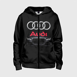 Толстовка на молнии детская AUDI, цвет: 3D-черный
