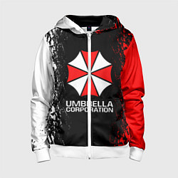 Толстовка на молнии детская UMBRELLA CORP, цвет: 3D-белый