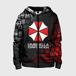 Толстовка на молнии детская RESIDENT EVIL UMBRELLA CORP, цвет: 3D-черный