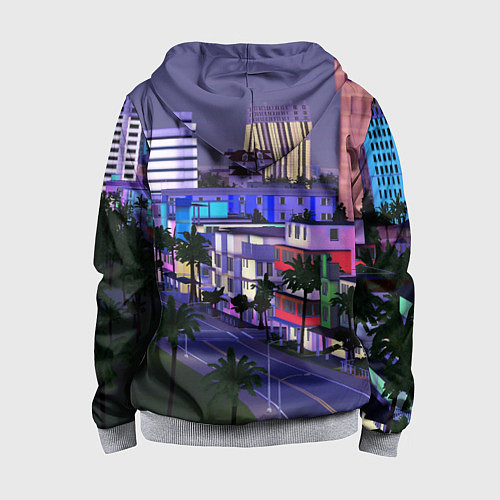 Детская толстовка на молнии Grand Theft Auto Vice City / 3D-Меланж – фото 2