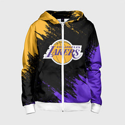 Толстовка на молнии детская LA LAKERS, цвет: 3D-белый