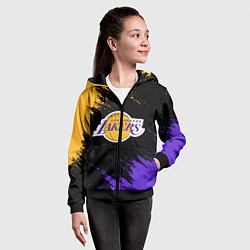 Толстовка на молнии детская LA LAKERS, цвет: 3D-черный — фото 2