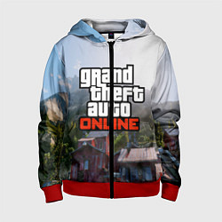 Толстовка на молнии детская GTA Online, цвет: 3D-красный