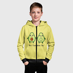 Толстовка на молнии детская Авокадо, цвет: 3D-черный — фото 2