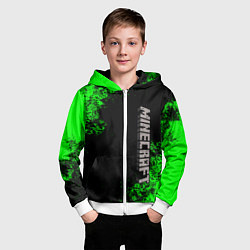 Толстовка на молнии детская MINECRAFT, цвет: 3D-белый — фото 2