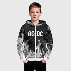 Толстовка на молнии детская AC DC, цвет: 3D-белый — фото 2