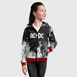 Толстовка на молнии детская AC DC, цвет: 3D-красный — фото 2
