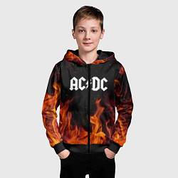 Толстовка на молнии детская AC DC, цвет: 3D-черный — фото 2