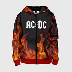 Толстовка на молнии детская AC DC, цвет: 3D-красный