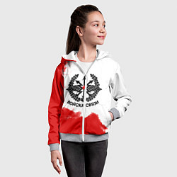 Толстовка на молнии детская Войска связи, цвет: 3D-меланж — фото 2