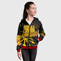 Толстовка на молнии детская Войска связи, цвет: 3D-красный — фото 2