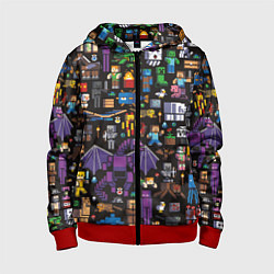 Толстовка на молнии детская MINECRAFT, цвет: 3D-красный