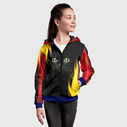 Толстовка на молнии детская Грозовой кошак, цвет: 3D-синий — фото 2