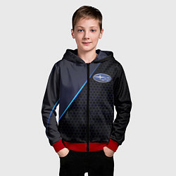 Толстовка на молнии детская SUBARU, цвет: 3D-красный — фото 2