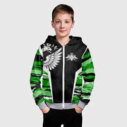 Толстовка на молнии детская Пограничные Войска, цвет: 3D-меланж — фото 2