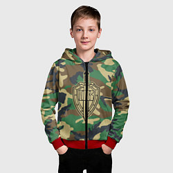 Толстовка на молнии детская Пограничные Войска, цвет: 3D-красный — фото 2