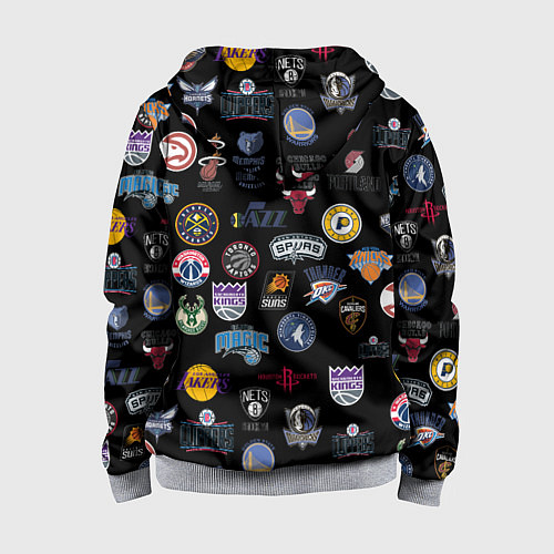 Детская толстовка на молнии NBA Pattern / 3D-Меланж – фото 2