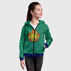 Толстовка на молнии детская Отличник погранвойск, цвет: 3D-синий — фото 2