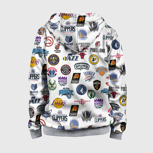 Детская толстовка на молнии NBA Pattern / 3D-Меланж – фото 2