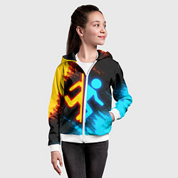 Толстовка на молнии детская PORTAL, цвет: 3D-белый — фото 2