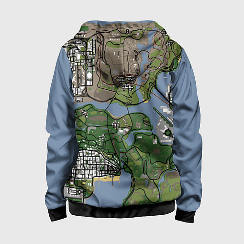 Детская толстовка на молнии San andreas / 3D-Черный – фото 2