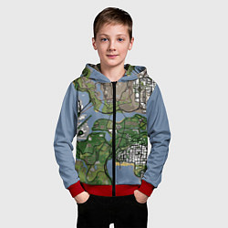 Толстовка на молнии детская San andreas, цвет: 3D-красный — фото 2