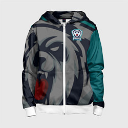 Толстовка на молнии детская Форма Panda, цвет: 3D-белый