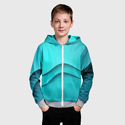 Толстовка на молнии детская Волна, цвет: 3D-меланж — фото 2