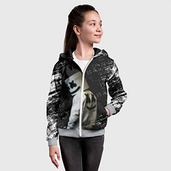 Толстовка на молнии детская Marshmello, цвет: 3D-меланж — фото 2