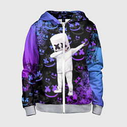 Толстовка на молнии детская Marshmello, цвет: 3D-меланж