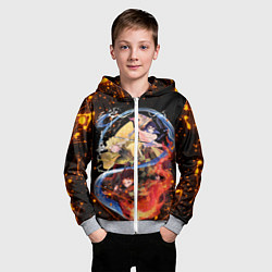 Толстовка на молнии детская KIMETSU NO YAIBA, цвет: 3D-меланж — фото 2