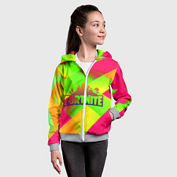 Толстовка на молнии детская Fortnite гамма абстракция, цвет: 3D-меланж — фото 2
