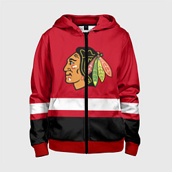 Толстовка на молнии детская Chicago Blackhawks, цвет: 3D-красный
