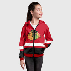 Толстовка на молнии детская Chicago Blackhawks, цвет: 3D-красный — фото 2