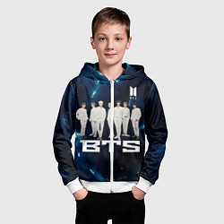 Толстовка на молнии детская BTS, цвет: 3D-белый — фото 2