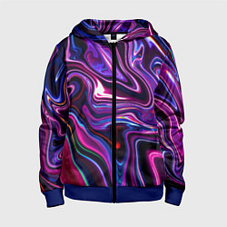 Толстовка на молнии детская Abstract Fluid, цвет: 3D-синий