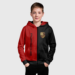 Толстовка на молнии детская PORSCHE, цвет: 3D-черный — фото 2