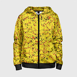 Толстовка на молнии детская Пикачу, цвет: 3D-черный