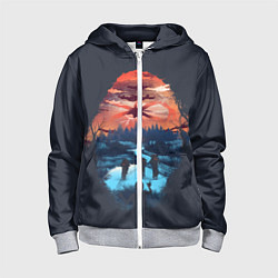 Толстовка на молнии детская Очень Странные Дела, цвет: 3D-меланж