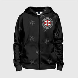 Толстовка на молнии детская Umbrella Corp, цвет: 3D-черный