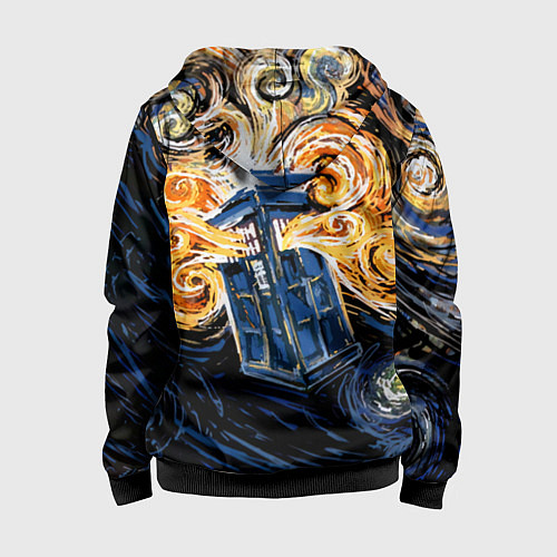 Детская толстовка на молнии Van Gogh Tardis / 3D-Черный – фото 2