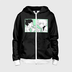 Толстовка на молнии детская Hunter x Hunter Гон и Киллуа, цвет: 3D-белый